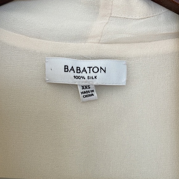 Babaton Beau Blouse in Cream 100% silk size xxs - Picture 3 of 6
